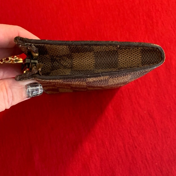 Checkered Brown and Black Key Pouch/wristlet - Picture 6 of 8